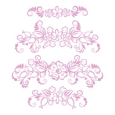 El Çizimi Çiçek Elementleri