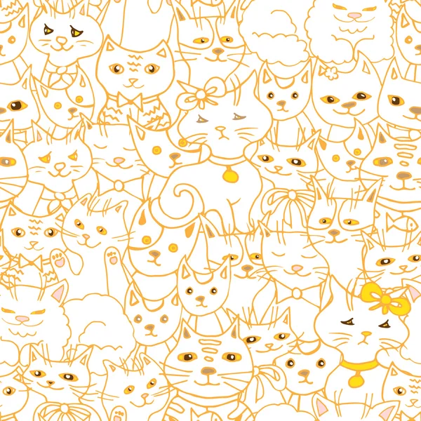 Modèle avec des chats mignons — Image vectorielle
