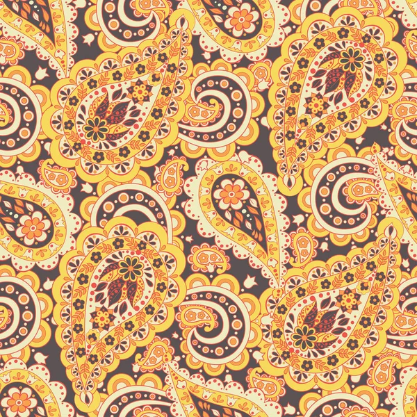 Paisley Floral Sem Costura Damasco Padrão — Vetor de Stock