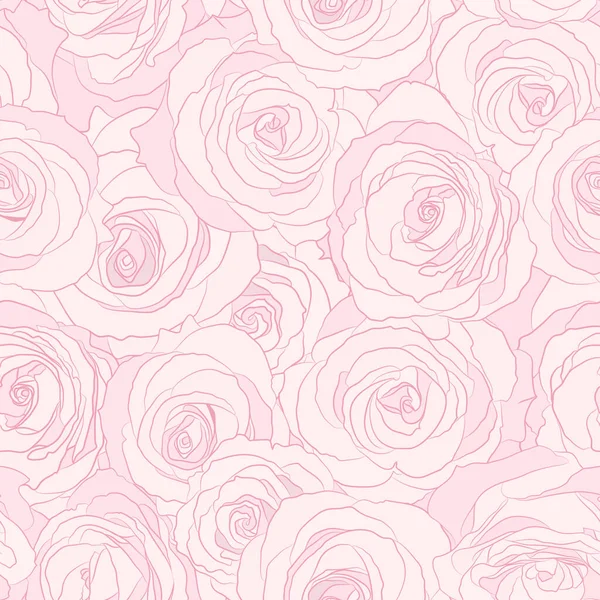 Безшовні Візерункові Троянди Векторні Квіткові Ілюстрації Фон Природи — стоковий вектор