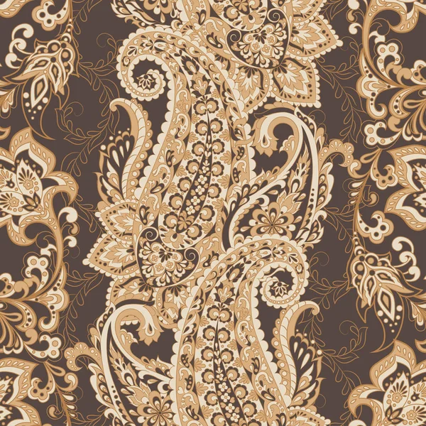 Damasco Paisley Padrão Vetor Sem Costura Fundo Vintage Floral —  Vetores de Stock