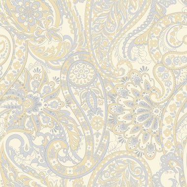 Çiçeksiz desenli desenli şal desenli süs. damasör vektör arkaplanı