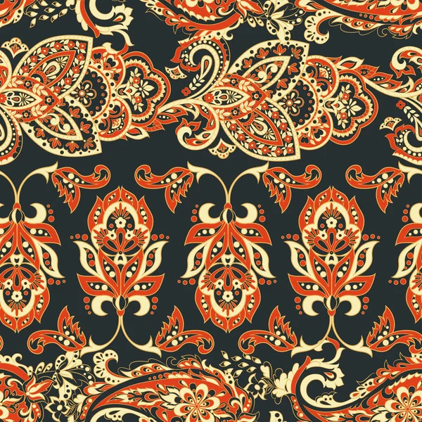 Folklorik Batik Vektör Süsü Etnik Çiçeksiz Desen — Stok Vektör