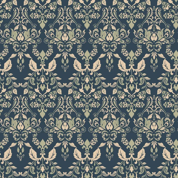 Nahtloser Vintage Vektor Hintergrund Vector Florale Tapete Barocken Stil Muster — Stockvektor