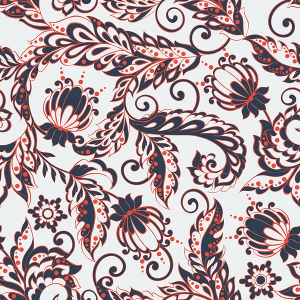Ornamento Floreale Etnico Stile Batik — Vettoriale Stock