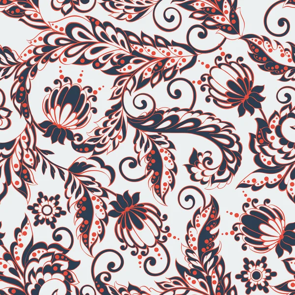 Adorno Floral Étnico Estilo Batik — Archivo Imágenes Vectoriales