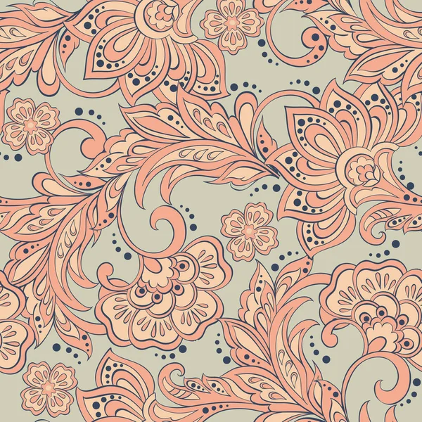 Patrón Floral Estilo Indio Batik — Vector de stock