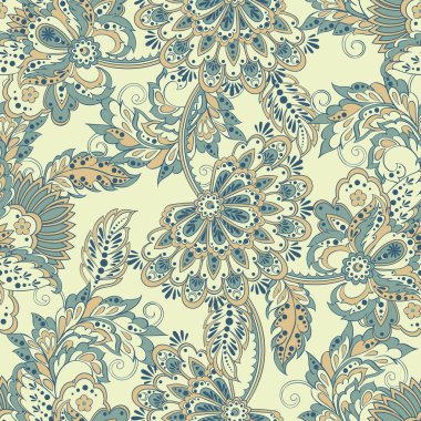 Hint batik tarzında klasik bir model. Çiçek vektör arkaplanı