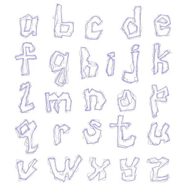 Lettere Disegnate Mano Alfabeto Latino — Vettoriale Stock