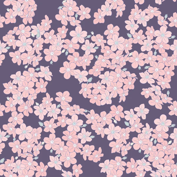 Cute Flowers Seamless Vector Pattern — Stock Vector