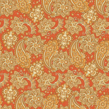 Paisley Çiçeksiz Vektör Deseni. 