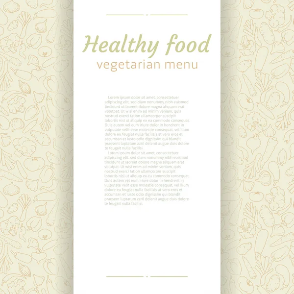 健康食品 素食菜单的矢量背景 — 图库矢量图片