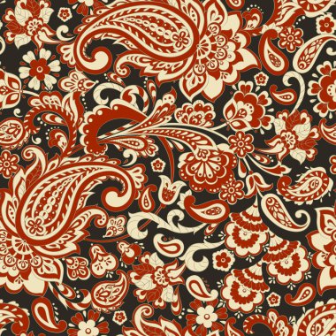 Kusursuz desenli. Çiçek vektör illüstrasyonu