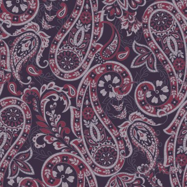 Paisley Çiçekli Etnik Düzen. Kusursuz bir süs. Hint kumaşlarının süsleme motifleri.