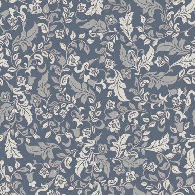 Klasik çiçeklerin dikişsiz deseni. Çiçek vektör arkaplanı