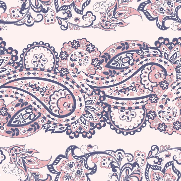 Patrón Sin Costura Floral Con Ornamento Paisley — Vector de stock