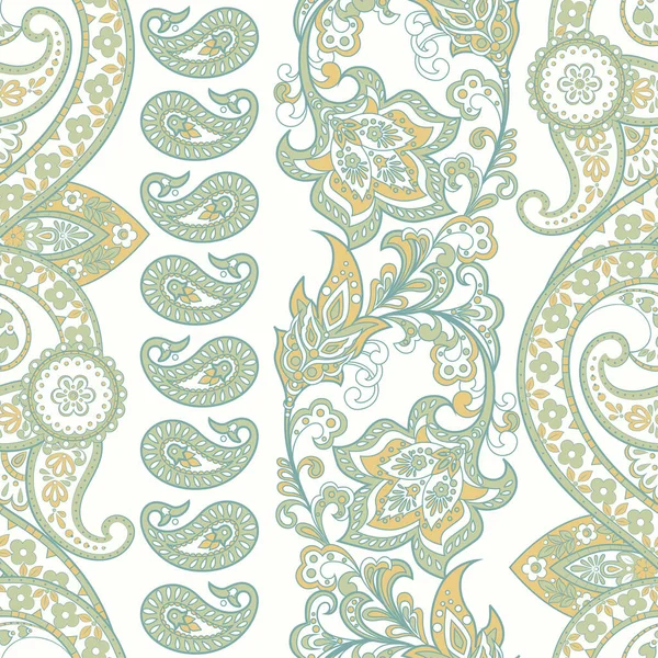 Paisley Ornement Floral Motif Sans Couture Fond Vectoriel Asiatique — Image vectorielle