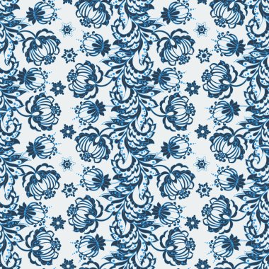 Etnik çiçekli Arap tarzı pürüzsüz bir model. Çiçek vektör illüstrasyonu