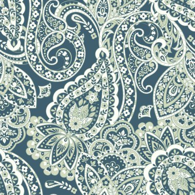 Asya etnik tarzında kusursuz bir şal deseni. Çiçek vektör illüstrasyonu