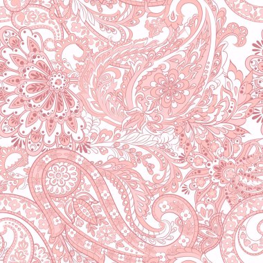 Paisley deseni. Kusursuz Asya Tekstil Arkaplanı