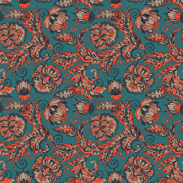 Damsk Çiçekleri kusursuz desen. Çiçek Batik vektör süsü.