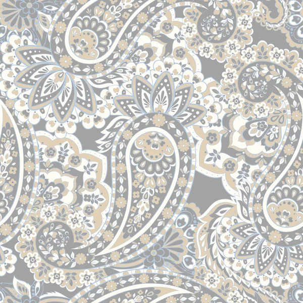 Пейслі Безшовний Квітковий Візерунок Індійський Вінтажний Фон — стоковий вектор