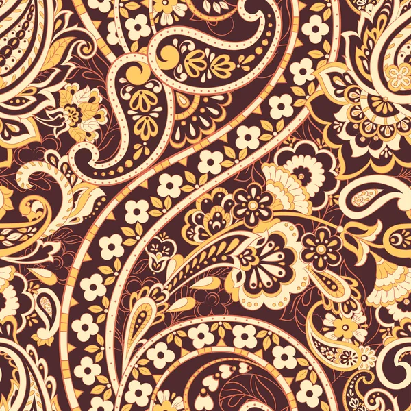 Nahtloses Paisley Muster Florale Vektorillustration — Stockvektor