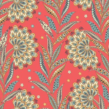 Folklorik Batik vektör süsü. Etnik Çiçeksiz desen