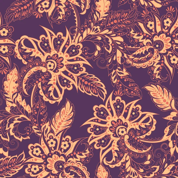 Patrón Floral Sin Costuras Estilo Batik Fondo Vector — Archivo Imágenes Vectoriales