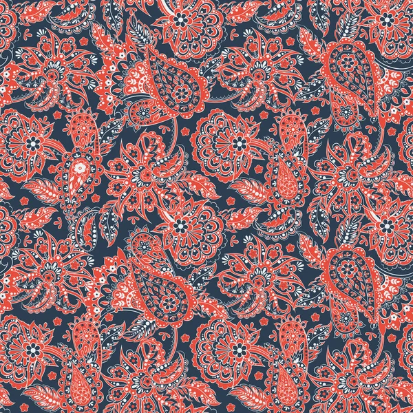 Květinová Paisley Patternová Bezešvé Asijské Textilní Pozadí — Stockový vektor