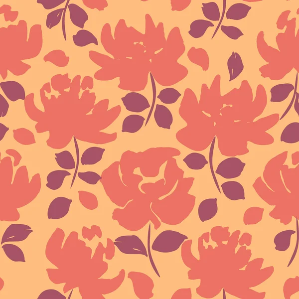 Fabric Floral Seamless Vector Pattern — Stock Vector