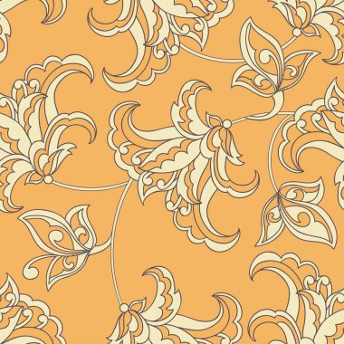 Çiçek bağcıklı arka plan. pürüzsüz vektör deseni