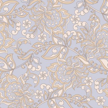 Renkli antika çiçek desenleri. Vektör illüstrasyonu