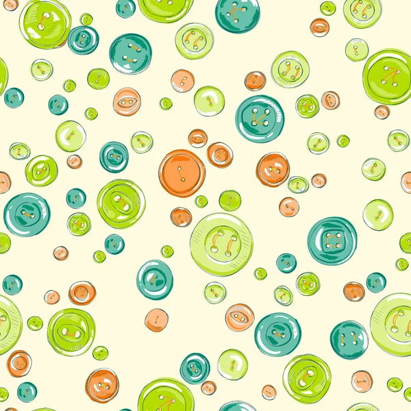 Hand Drawn Buttons Seamless Pattern Colorful Vector Illustration — Stock Vector