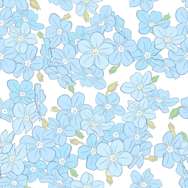 小さな花のシームレスなベクトルパターン — ストックベクタ