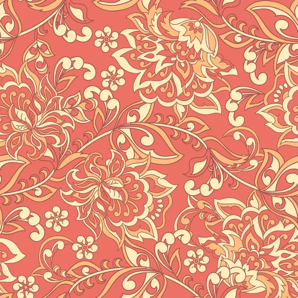 Damast Seamless Pattern Florale Vintage Tapete — Stockvektor