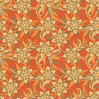 Folklorik Batik vektör süsü. Etnik Çiçeksiz desen