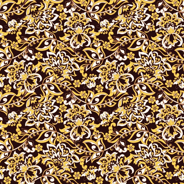 Квіткова Векторна Ілюстрація Дамаському Стилі Етнічний Фон — стоковий вектор