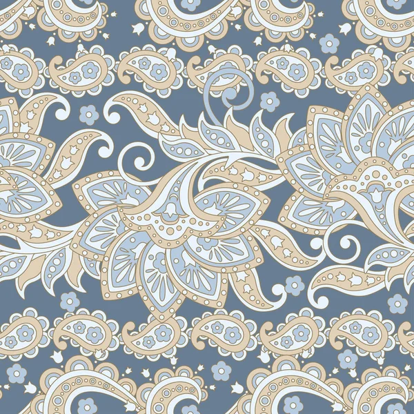 Paisley Floreale Etnico Senza Cuciture Pattern Ornamento Arabo Motivi Ornamentali — Vettoriale Stock