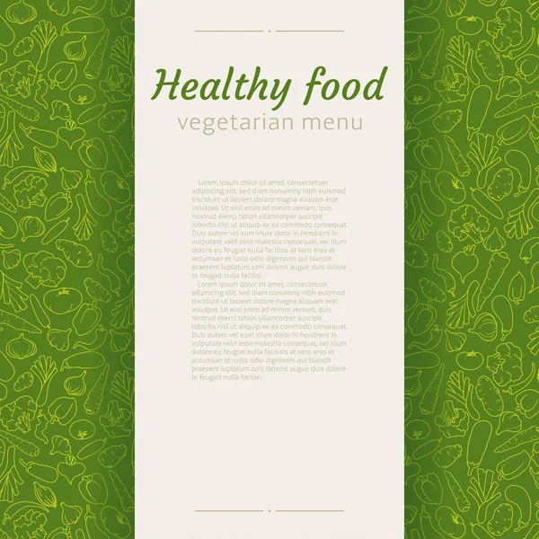 Healthy Food Vector Background Vegetarian Menu — Stock Vector