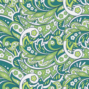 Çiçeksel etnik kusursuz desen. Arap süsü. Hint kumaşlarının süsleme motifleri.