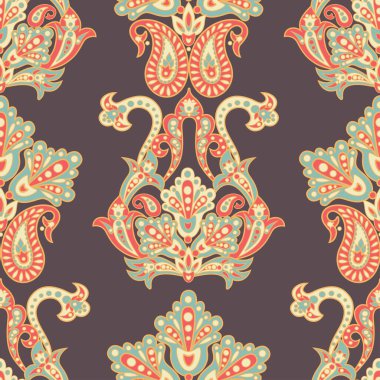 Paisley Çiçek Doğulu Etnik Düzen. Kusursuz Arap süsü. Hint kumaşlarının süsleme motifleri.