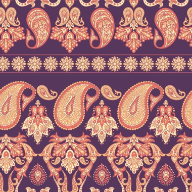 Paisley Çiçek Doğulu Etnik Düzen. Kusursuz Arap süsü. Hint kumaşlarının süsleme motifleri.