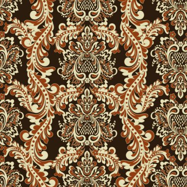 Damask tarzı kusursuz desen. Çiçek vektör duvar kağıdı