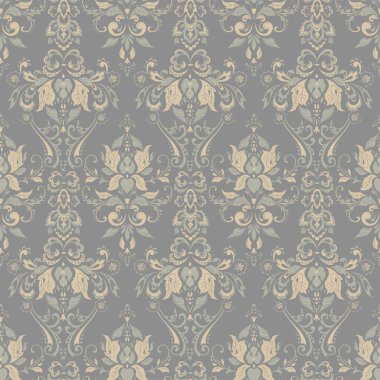 Vektör Barok çiçek deseni. Klasik çiçek süsü. Duvar kağıtları, tekstil, kumaş için klasik doku
