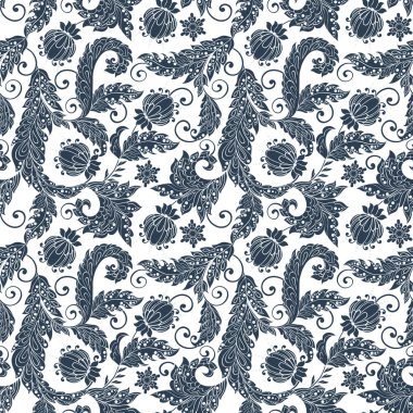 Damask Çiçeksiz vektör deseni