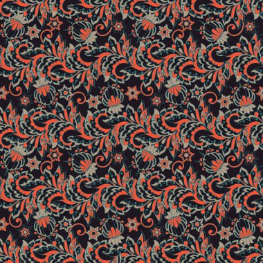 Batik tarzında etnik çiçek desenleri. 