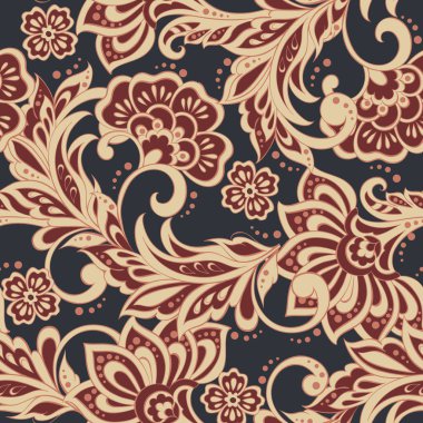 Hint Batik Tarzı Çiçek Deseni