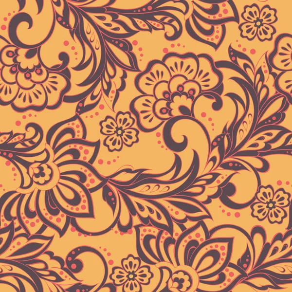 Κομψότητα Αδιάλειπτη Μοτίβο Εθνοτικά Λουλούδια Διάνυσμα Floral Εικονογράφηση Ασιατικό Στυλ — Διανυσματικό Αρχείο