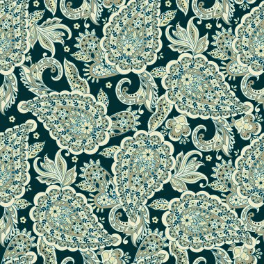 Hint tarzı çiçeklerle desensiz desenli. Çiçek vektör arkaplanı